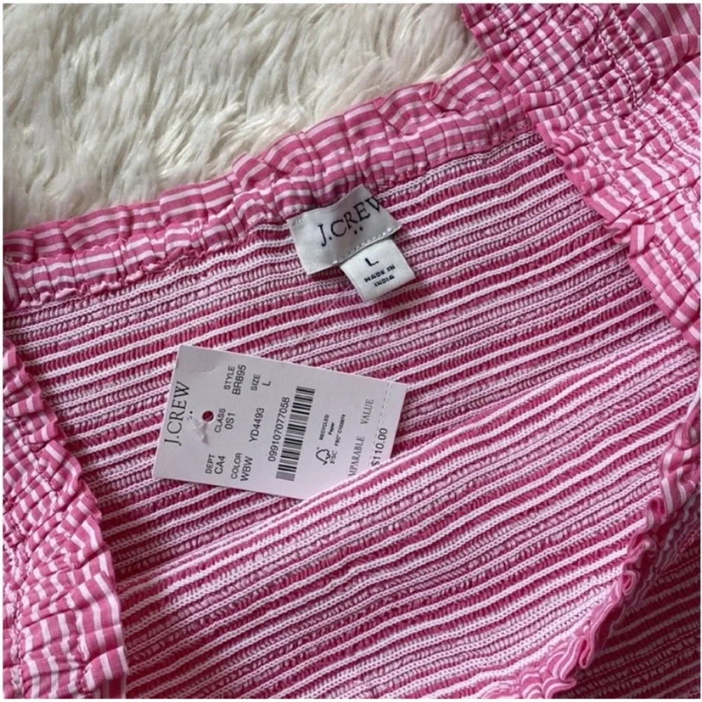 J. Crew Smocked Tiered Mini Dress